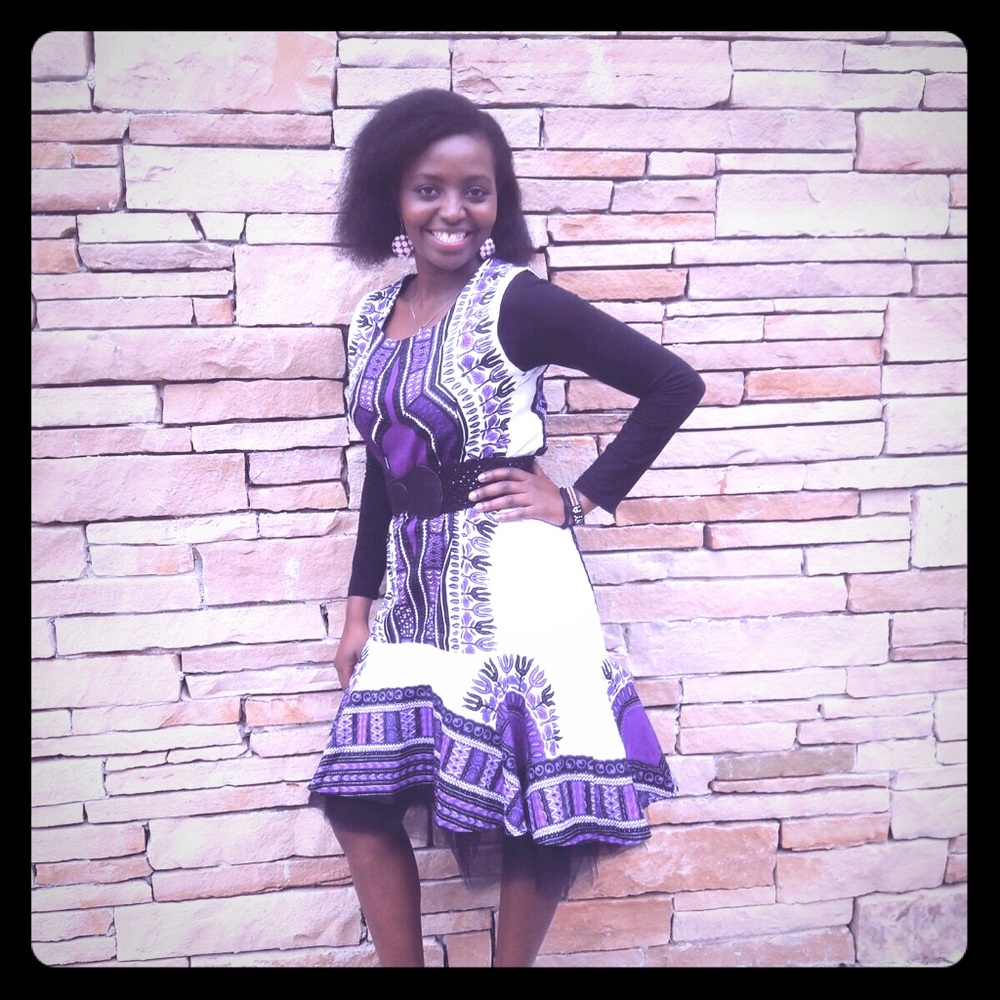 African Print Highlow Dress